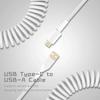 Coiled Keyboard Cable - Detachable Aviator Coiled Cable Type C To USB A Mix 5.9in for Gaming Keyboard and Cellphone