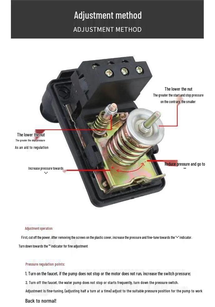 Automatic Self-Priming Water Pump Controller with Pressure Switch for Household Use