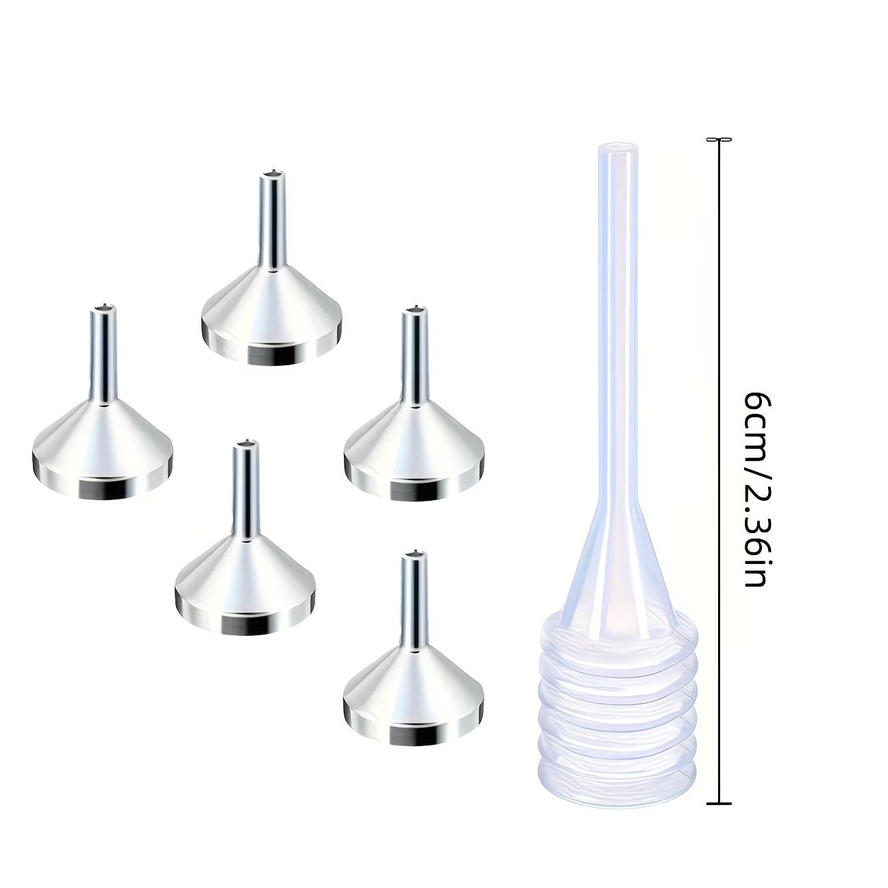 

6pcs Metal Funnel and Straw Set for Perfume and Essential Oils, Easy Dispensing and Refilling Tool for Various Liquids