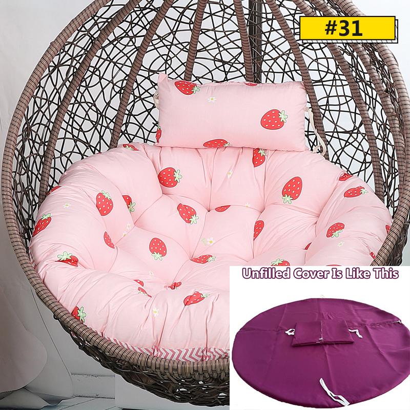 Hanging Swing S/L Unfilled or Filled Egg Basket Seat Chair Cushion Cover (NO Chair)Papasan Round Detachable Pillow Home Patio