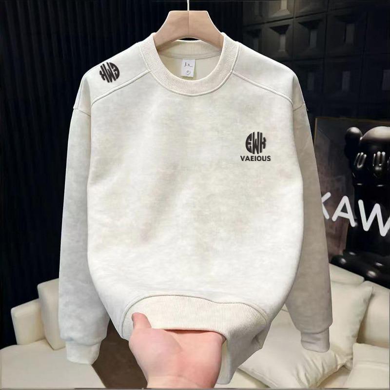 Men s Trendy Autumn/Winter Hoodie: Simple, Versatile, Casual Large бежевый