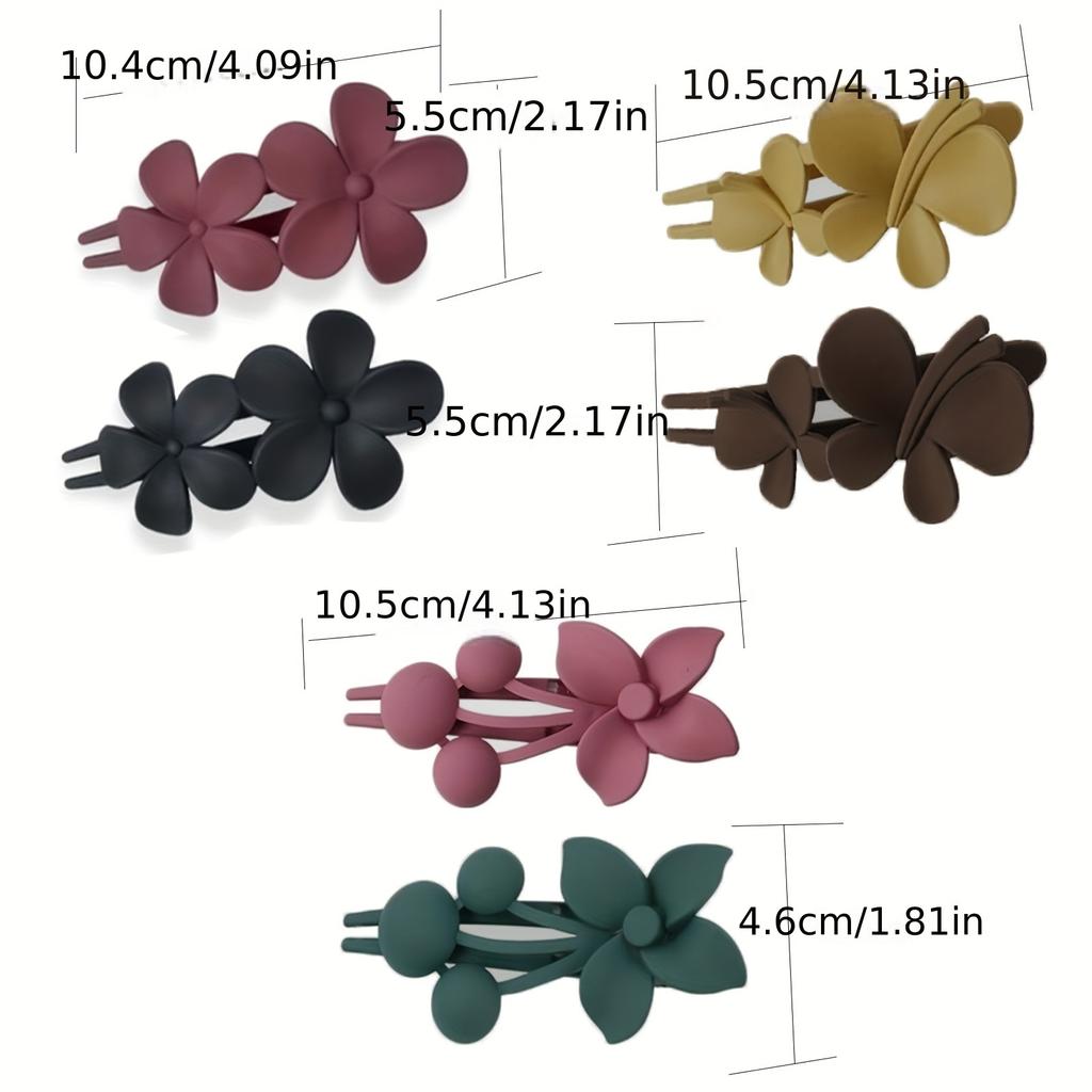 1Pc Vintage Floral Hair Clip Set Suitable All Seasons,versatile Daily Use,diverse Flower Shapesfirmsimpleretro Styleclip On Hair