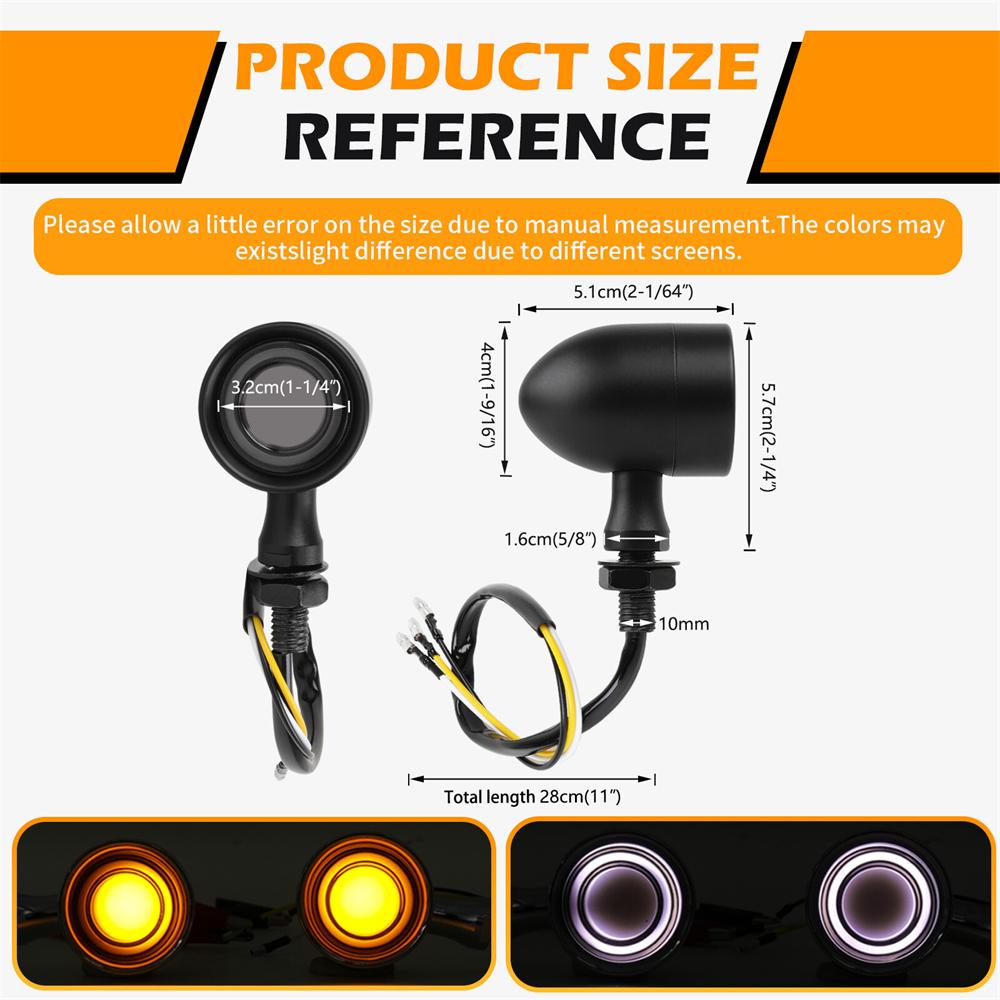 Motorcycle LED Turn Signal - Universal - Bullet Style DRL/Tail Light