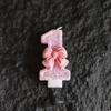 3D Birthday Candles with Pink Bow Decorations Numbers 0-9 Suitable for Birthdays Parties Festivals New Year's Celebrations