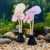 Underwater Silicone Leaves Aquarium Artificial Plant Ornament Soft Lotus Leaves Suction Cup Glow Decoration in The Dark Safe Accessory for