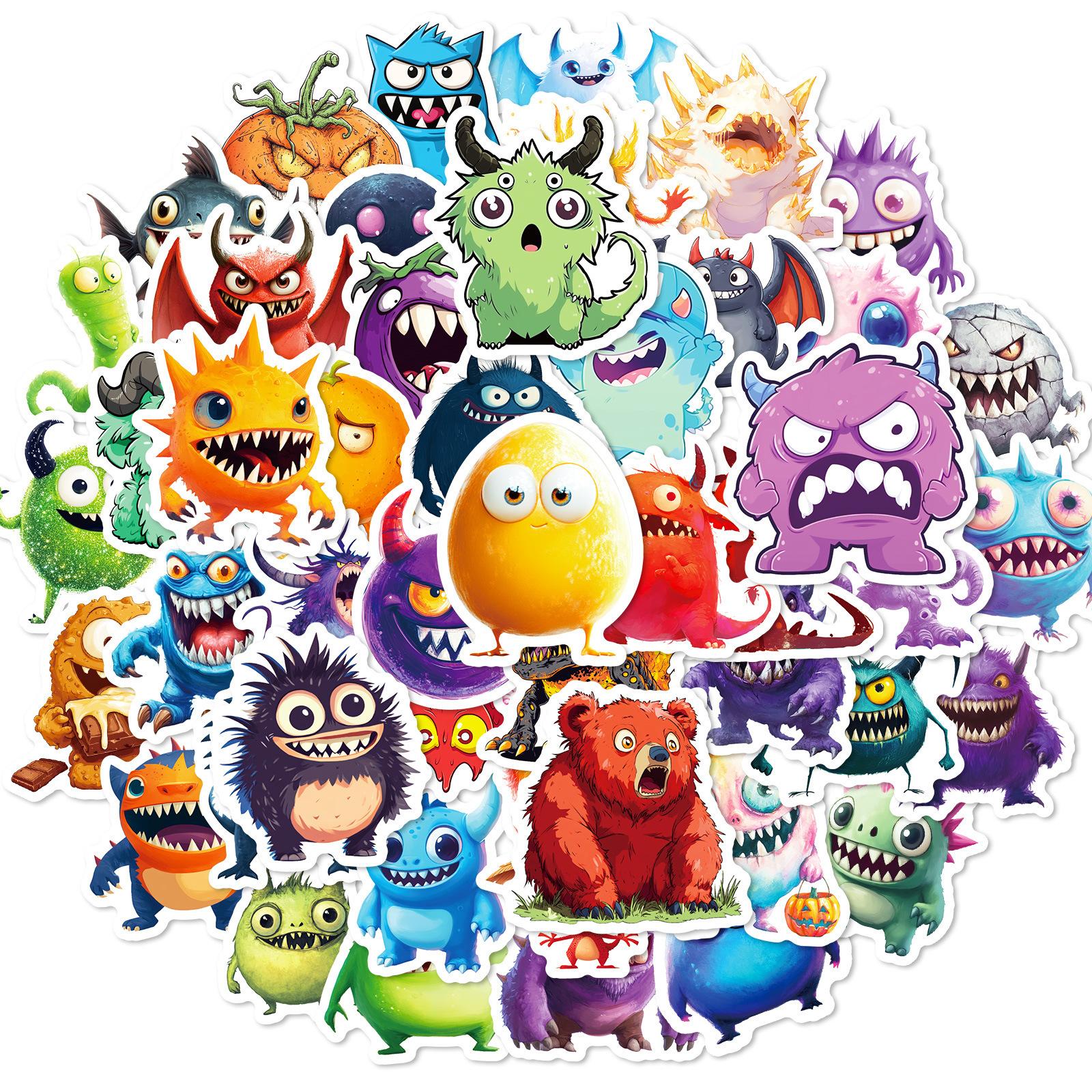 

50 New Super Cute Big-eyed Weird Graffiti Stickers Children s Reward Decorative Stickers