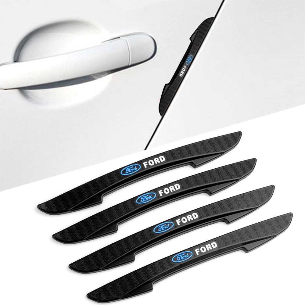 4pcs Rubber Car Door Edge Bumper Anti-collision Stickers Protector Decal For Ford Ranger Focus Fiesta J155 Kuga Mustang Accessories