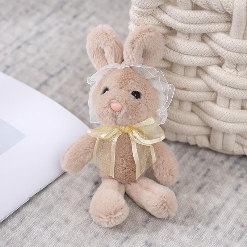 Adorable Lace Bunny Plush Toy Soft And Fluffy Stuffed Animal Doll Keychain