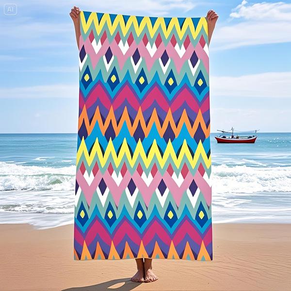 Cross-border Soft Quick-Dry Beach & Sport Towel - Absorbent, Lightweight, Printed Design