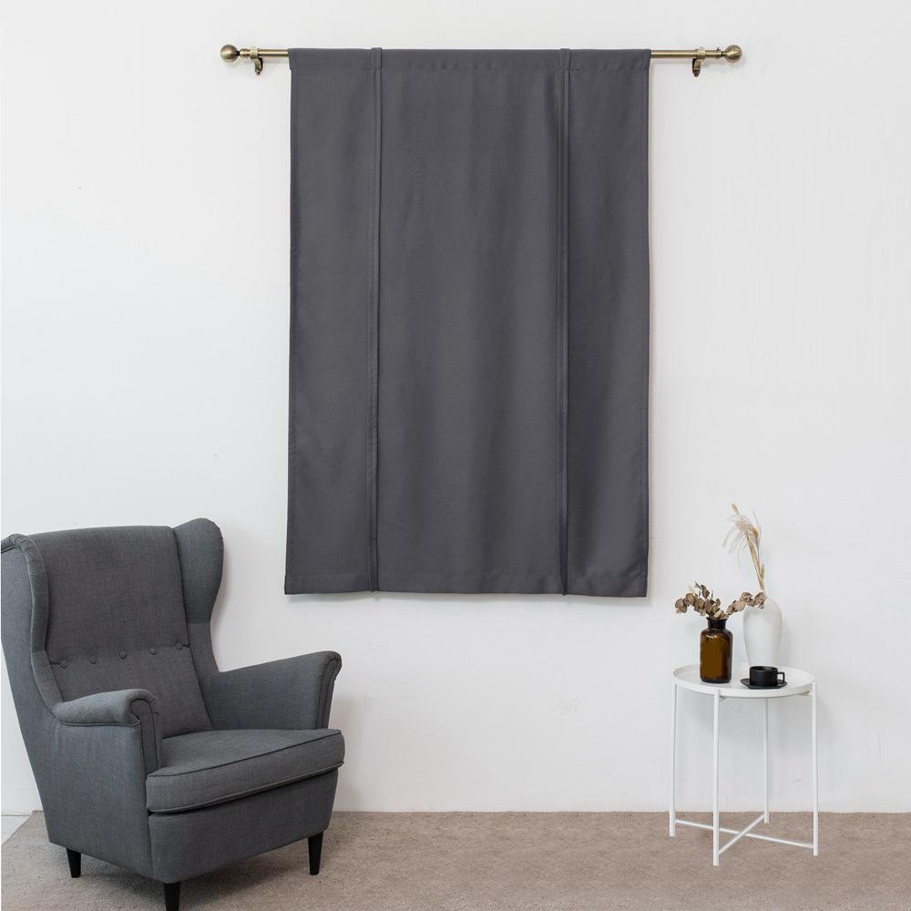 Solid Color High Precision With Rope Short Curtain Through Rod Blackout Curtain Living Room Decoration