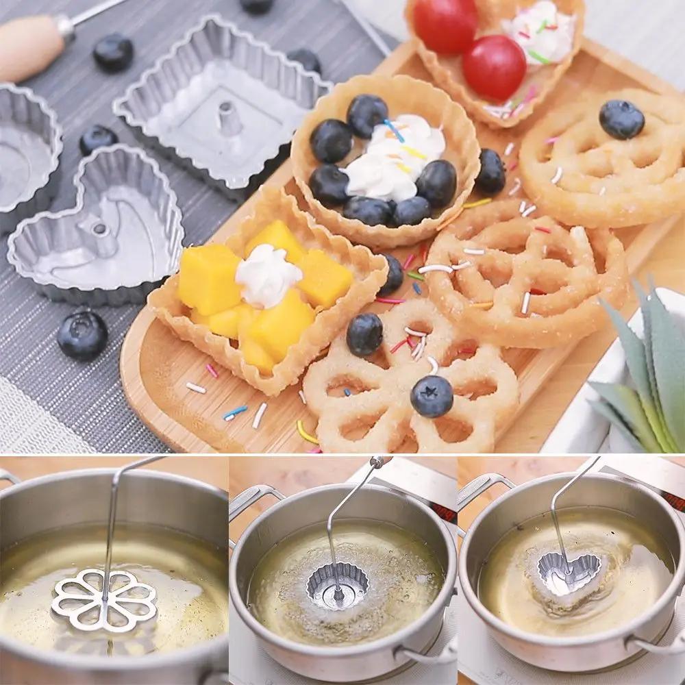 Kitchen Gadgets Timbale Molds Aluminum Cookie Bake Mold Bunuelos Mold Swedish Rosette Iron MakerWaffle