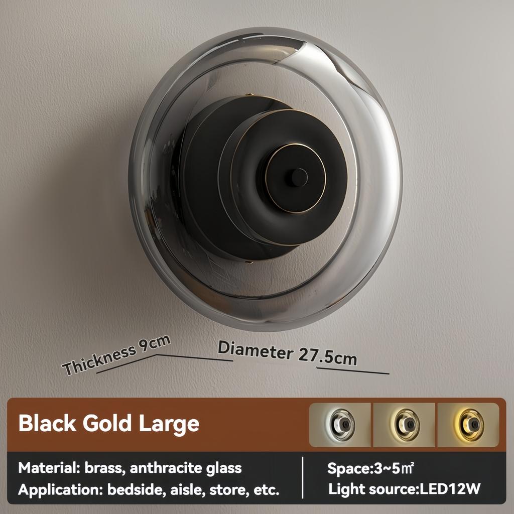 Designer Glass Wall Lamp Led Black Gold Decorative Sconce For Living Room Bedroom Corridor Bedside Background Copper Wall Light