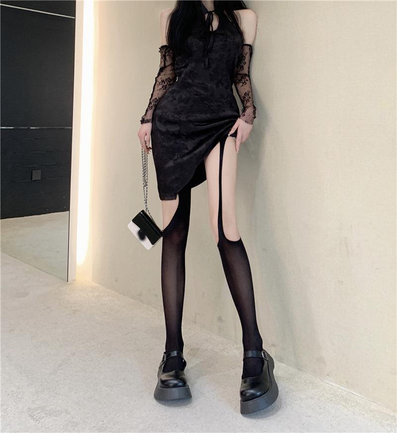 Jacquard Bat Netting Stockings Dense Bat Netting Jacquard Fishnet Stockings