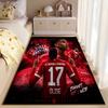 Sports Area Rug, Michael Olise Bayern 17 Red Dark Lightning Poster, Fan Cave Decor, Non-Slip Mat