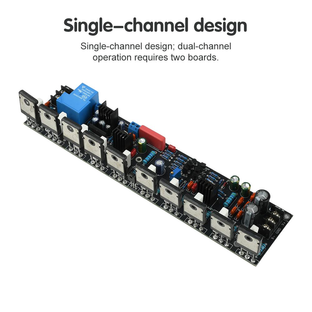 DC 20V-90V 500W Upgraded Single Channel Power Amplifier 1943+5200 Dual Voltage with Speaker Protection Relay