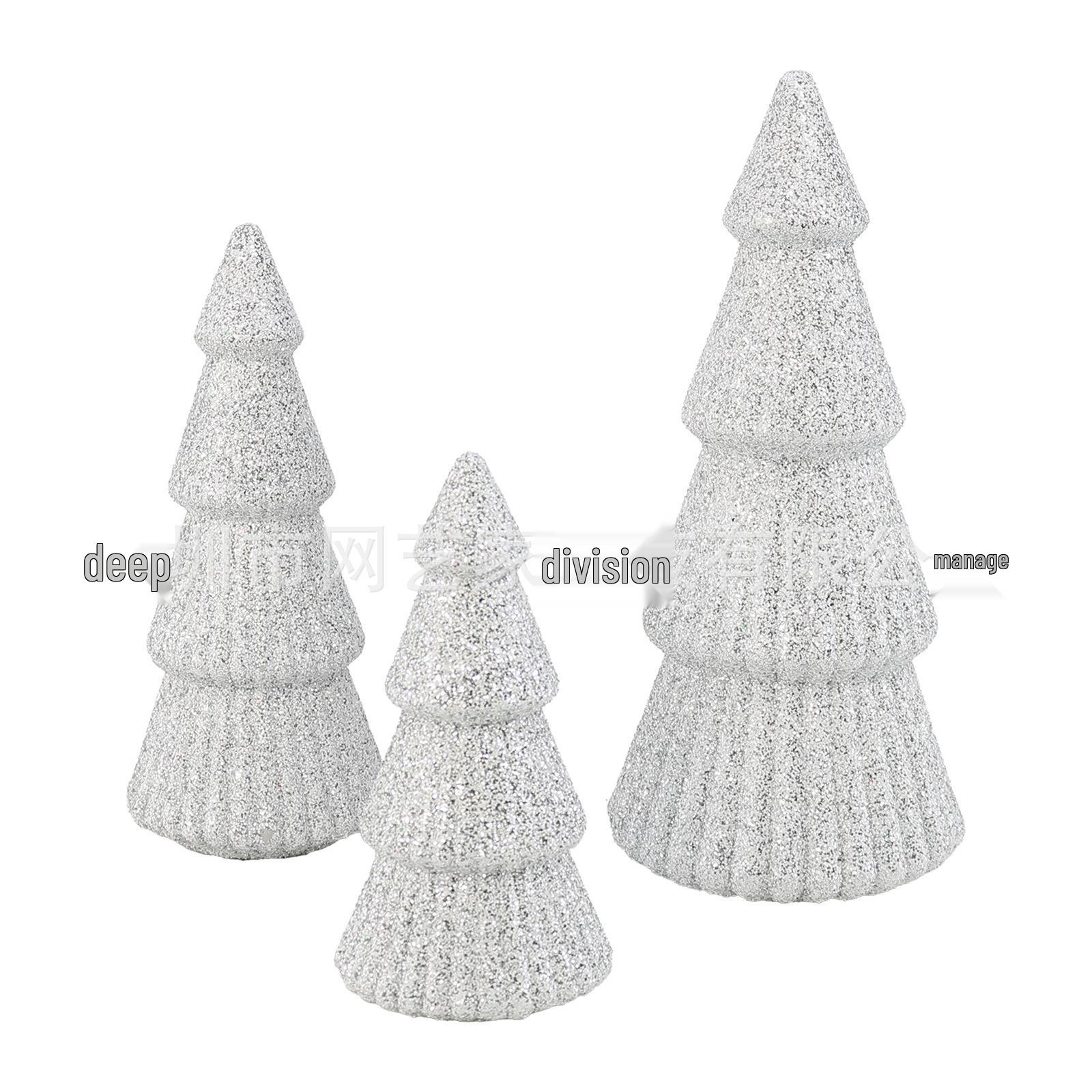 3-Piece Tower-Shaped Christmas Tree Ornaments Set серебряный