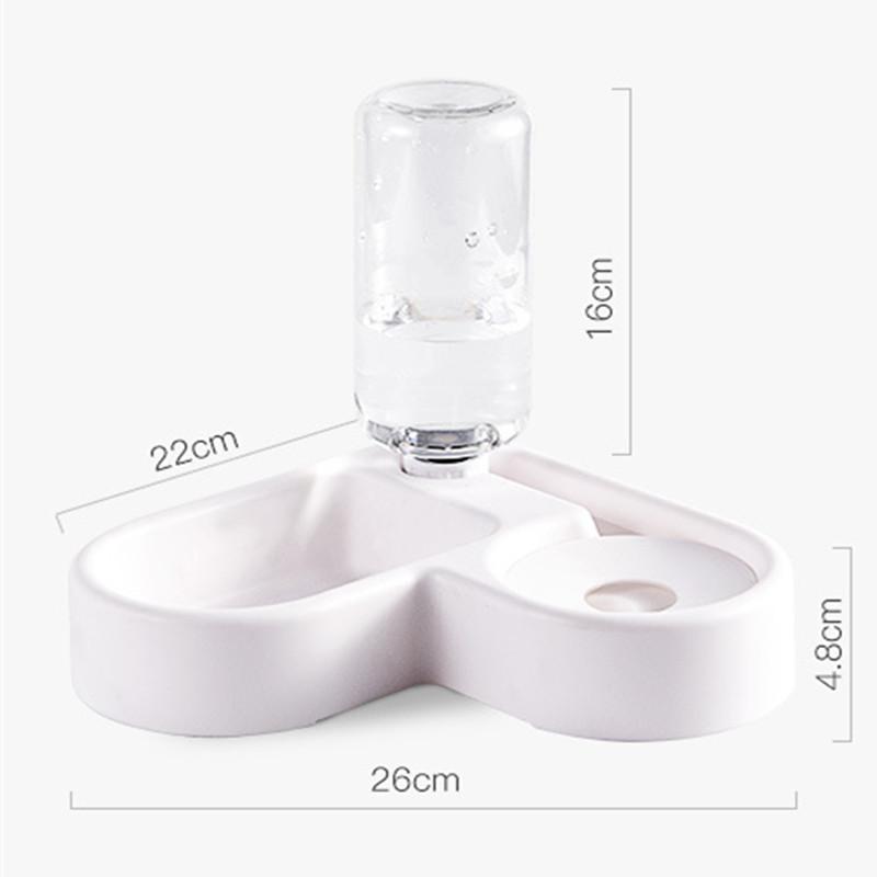 2-In-1 Automatic Drinking Love Pet Bowl Multi-Functional Pet Dog Cat Food Bowl Food Container With Waterer Pet Waterer Feeder