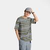 Li Ning CF Striped Comfort Temperature Control Antibacterial Short Sleeve T-Shirt Men Tops Tea-Green ATSV181-1