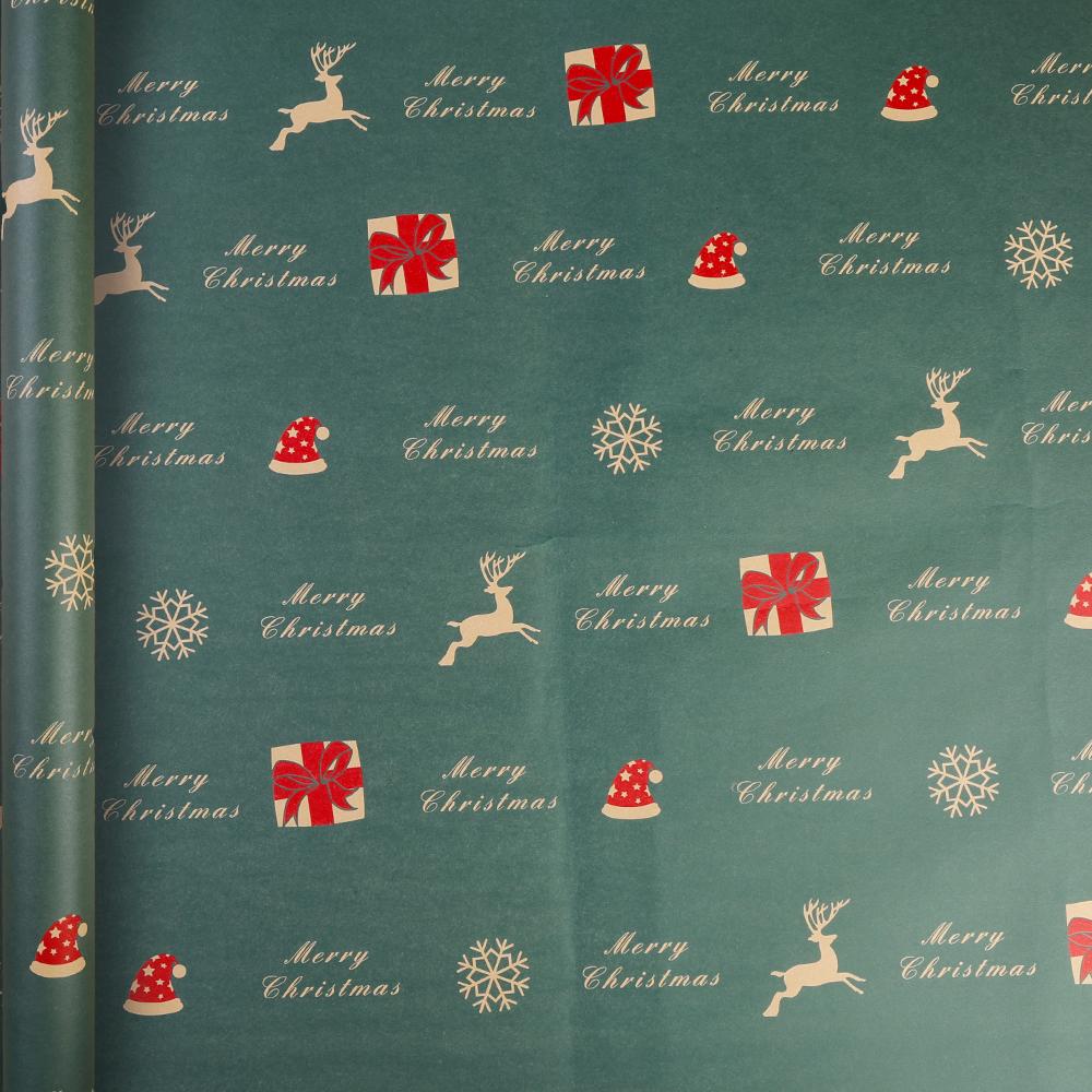 10/1PCS Christmas Wrapping Paper Vintage Kraft Festival Gift Wrap with Xmas Tree Snowflake Patterns for Present Packing Decor