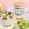 Cartoon Cute Stainless Steel Bento Lunch Box with Handle - Portable Compartment Meal Container for Students and Office Workers