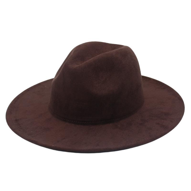 European And American Style Jazz Big Brim Top Hat Imitation Suede Jazz Hat Western Cowboy Hat Hidden Hat Felt Hat