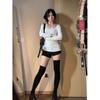 Women's Long Sleeve T-Shirt - Cotton, De Rong, Silver Fox Velvet, Large Round Neck, Tight-Fitting Base Shirt