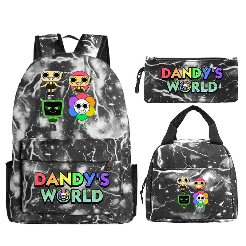 Dandy's world cartoon print fashion children's schoolbag set cross-border leisure student backpack three-piece set