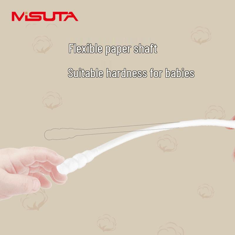 Wattestäbchen für Babys, Doppelkopf, dünner Schaft, 400 Stück zur Reinigung von Ohren und Nase von Neugeborenen