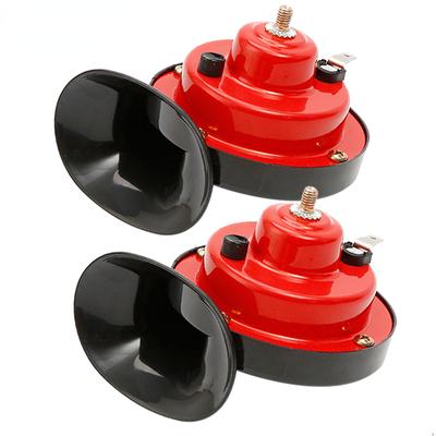 2 יחידות צופר אוויר 12V למכונית צופר אוויר חשמלי שבלול סירה ימית ערכת אזעקה חזקה סירה אופנוע צופר למכונית דו-גוני אות חזק