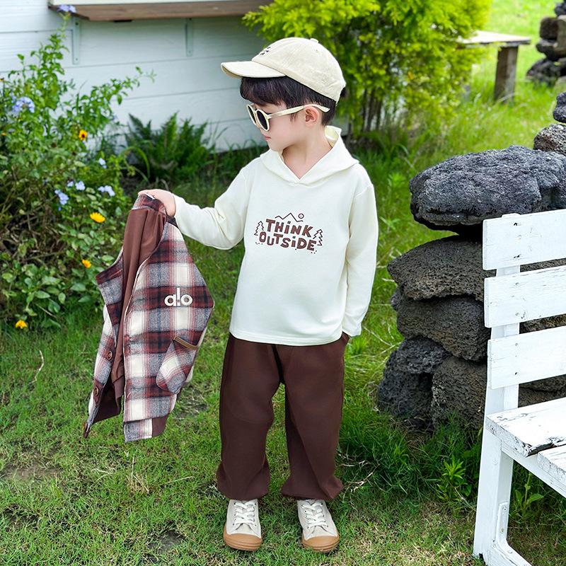 2025 Herbst Jungen Koreanischer Stil Dreiteiler: Modisches Baby-Sweatshirt & Mantel