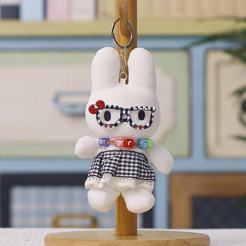 Plush Bunny Keychain With Glasses For Wedding Party Decorations And Gift Ideas