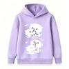 Kids Boys Girls Pullover Hoodie, Cute Anime Cat Bite Puppy Printed Casual Long Sleeve Hooded Sweatshirt, Soft Warm Tops for Toddler Daily Outfits Scho