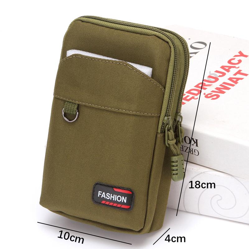 Riñonera de Nailon de Doble Capa para Exteriores Fanny Pack para Hombres Bolsillo para Teléfono Riñonera para Acampar y Caza Bolsos de Cinturón