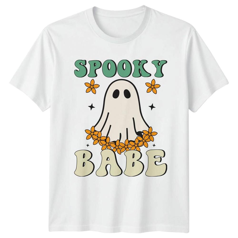 Spooky Babe Unisexs TShirt Retro Halloween Cute Floral Halloween Gift For Her S