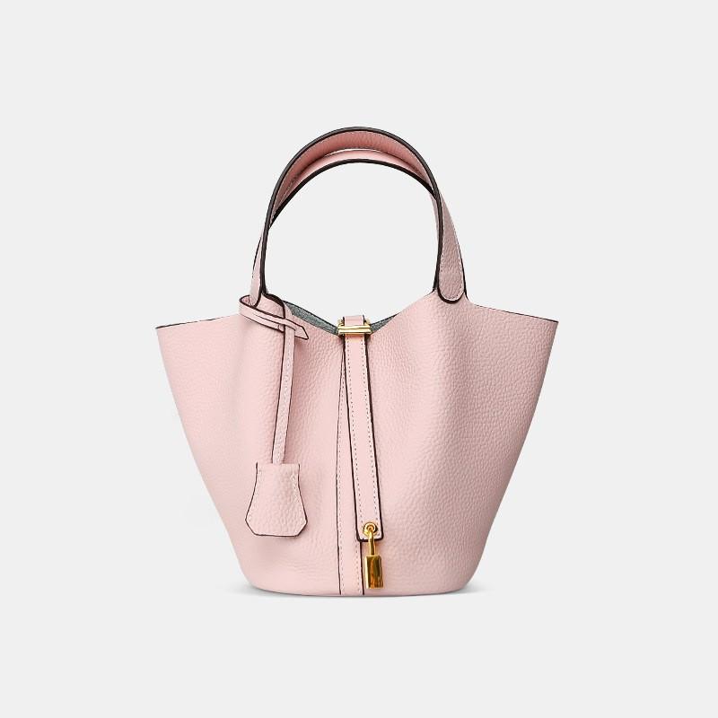 Genuine Leather Bucket Bag Women Soft