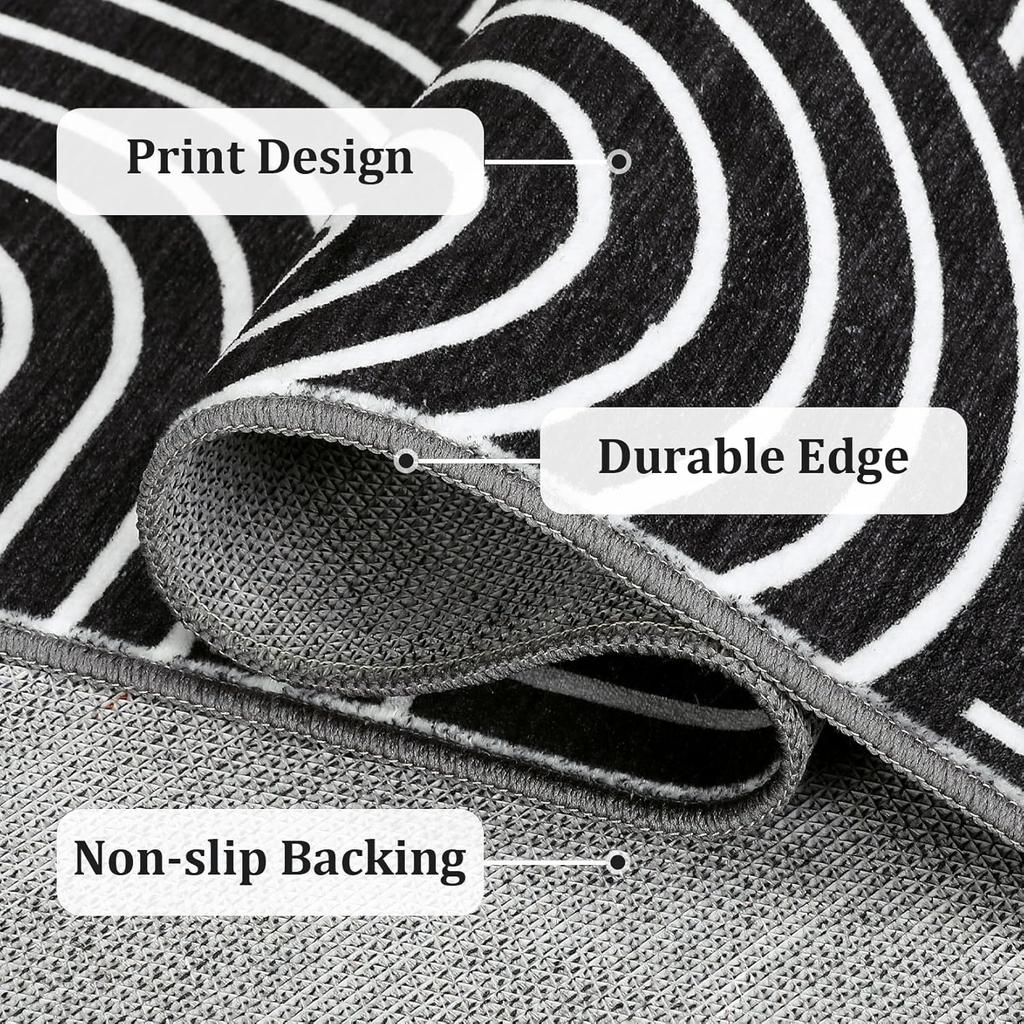 Geometric Lines Hallway Carpets Living Room Carpet Non-Slip Washable Rug Soft Sofa Coffee Table Floor Mat for Kitchen Tapis