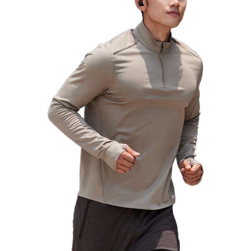 DECATHLON Solid Color Thickened Quick Dry Semi-Turtleneck Long Sleeve T-Shirt Men's