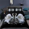 Luxury 3D Swan Print Home Living Comfortable Duvet Cover Pillowcase Kid Bedding Set Queen and King EU/US/AU/UK Size