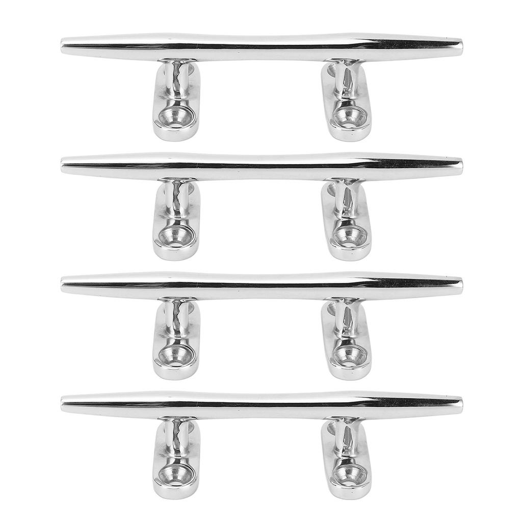 4Pcs Boat Dock Cleat 5 Inch 316 Stainless Steel Secure Fixation Marine Rope Cleat for Yacht Ship