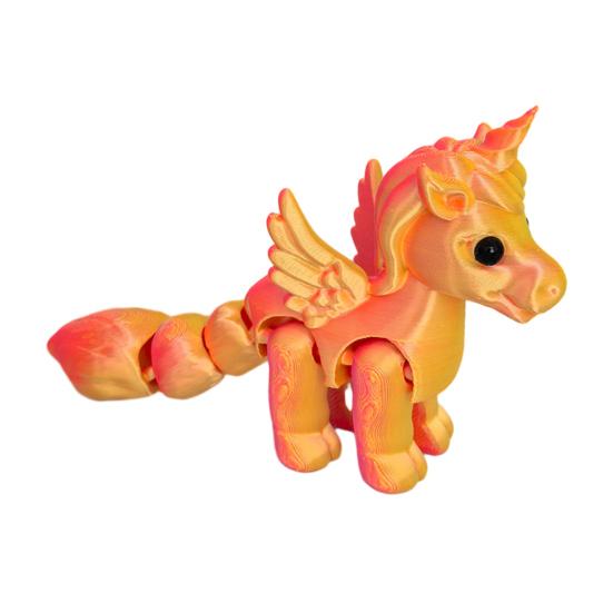 Ruchome stawy Figurka latającego konia Drukowana 3D Statuetka latającego kucyka Redukcja stresu Zabawka Fidget Edukacyjny Model zwierzęcia Ozdoba dekoracyjna na biurko