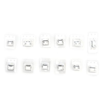 12 Peças Conector Mini USB Jack de Aço Inoxidável Reparo Substituição Adaptador Suprimentos Elétricos