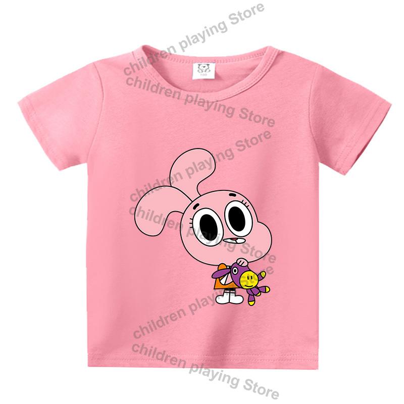 The Amazing World of Gumball Anais Darwin Short Sleeve Tee Cartoon Kids T-Shirt Summer Clothes Cute Boy Girl Tops Birthday Gift