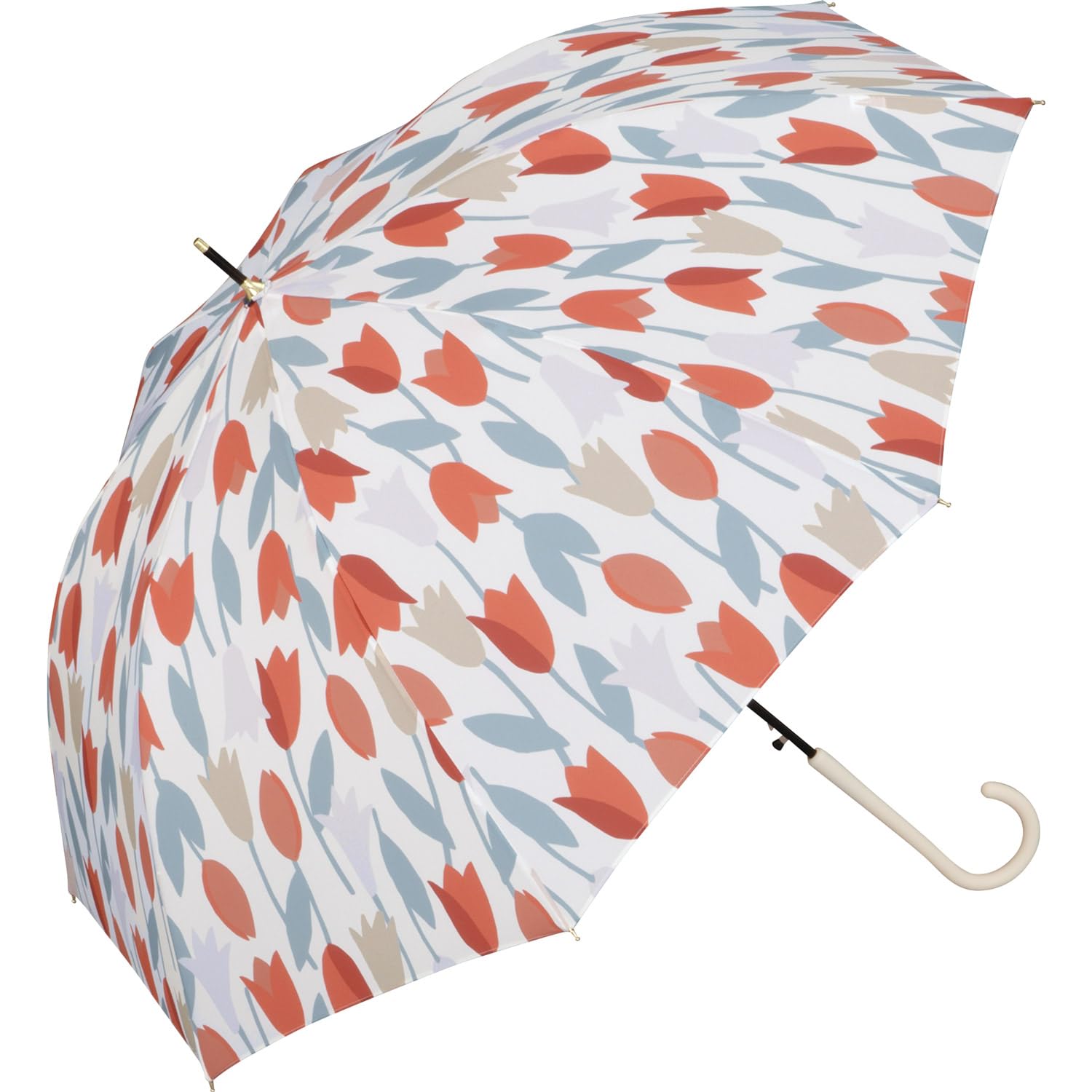 

Blooming Tulip Long Rib For Both Sunny and Rainy Floral Commuting to Work or School Wpc. Umbrella, Red, Umbrella, 58cm, Women s, Days, Jump, Large,