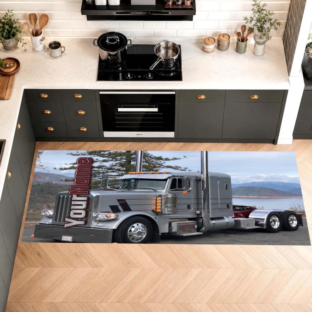 Peterbilt Heavy Trucks Customize Your Name Kitchen Rug Runner Rug Laundry Mat Hallway Entryway The Best Gift Choice