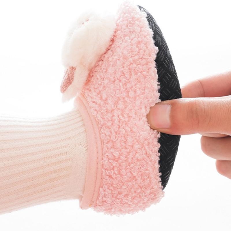 1 Pair Baby Anti Skid Walking Shoes Indoor Toddlers Shoes Non-slip Warm Floor Socks Prewalker for Autumn and Winter