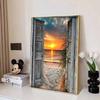 Seaside Sunset Diamond Painting Art Set, 5D DIY Full Diamond Painting Art Cross Stitch Craft Suitable for Home Decoration Wall Murals