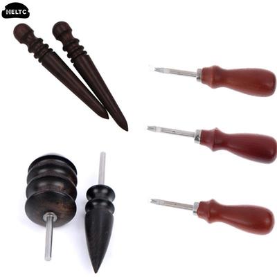 1pcs Leather Edge Polishing Slicker Flat/Pointed Head Sandalwood Leathers DIY Tool Sanders Grinding Head Burnisher Craft Polish