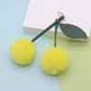 Cherry Plush Fur Ball Keychain for Women - Bag, Backpack, and Car Ornament