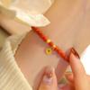 Popular Maple Leaf Flowing Red Southern Red Agate Bracelet Handmade Niche Design Bracelet As a Gift for a Best Friend