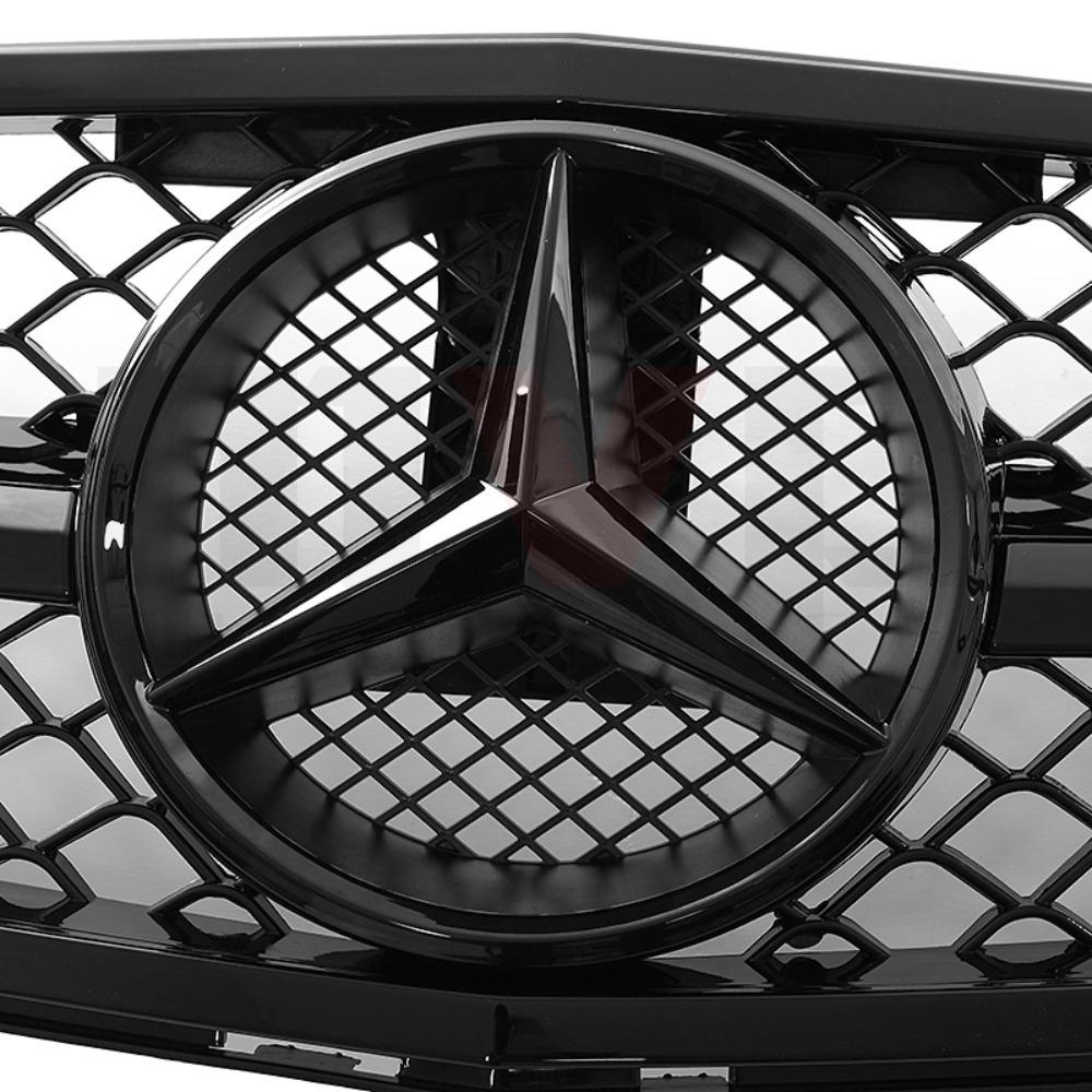 Glossy Black AMG Style Bumper Grille Grill With OE Style Emblem Logo For Mercedes Benz C-Class W204 2008-14 C180 C200 C250 C350